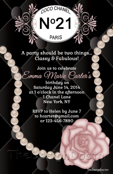 elegant coco chanel invitations